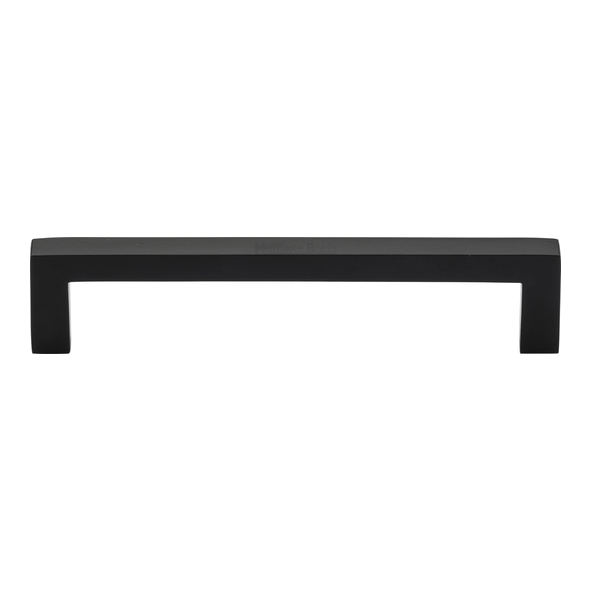 C0339 128-BKMT • 128 x 138 x 30mm • Matt Black • Heritage Brass City Cabinet Pull Handle